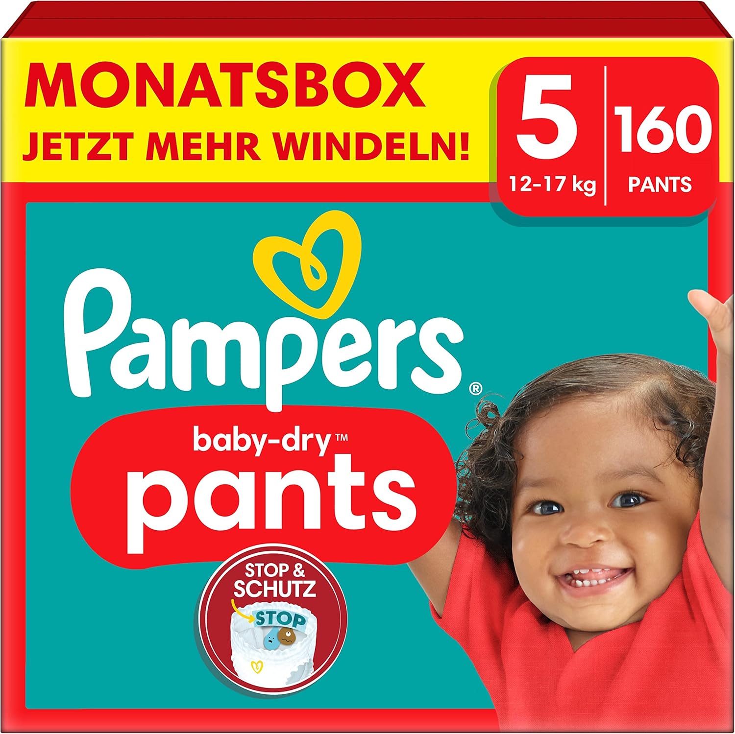 Pampers Nappies Pants Size 5 (1217 kg) BabyDry, Junior with Stop and