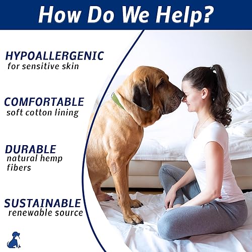 Miniatura 9 de Fuzzy Friends Collar de cáñamo rosa Collar hipoalergénico ideal para pieles sensibles o alergias 5 tamaños razas XS S M L o XL sin tintes agresivos