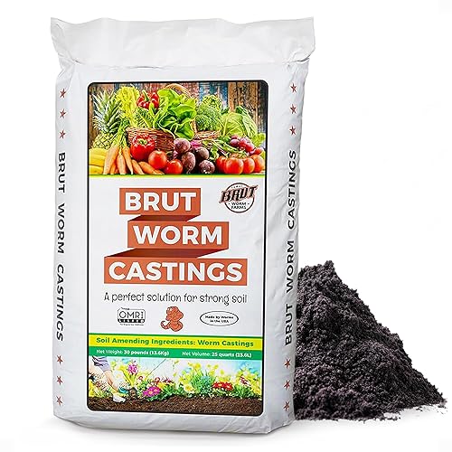 BRUT WORM FARMS Mezcla orgánica natural para macetas para plantas de interior y exterior césped y jardín bolsa de 5 12 o 30 libras