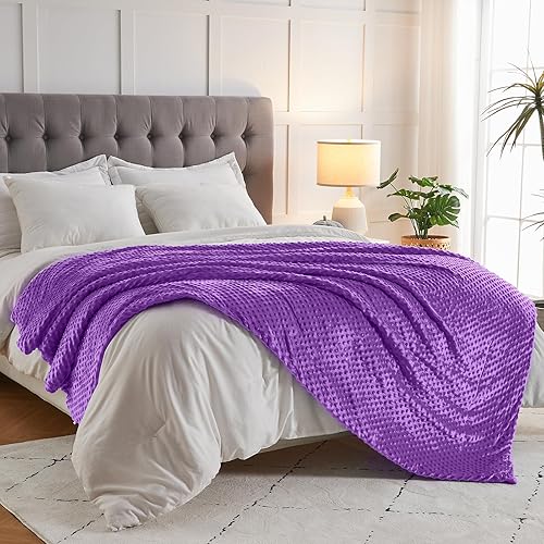 Vista 170 de yescool - Manta con peso, 10 libras, fresca, transpirable, con cuentas de cristal prémium, lavable a máquina, para dormir, 90-110 libras, 41 x 60