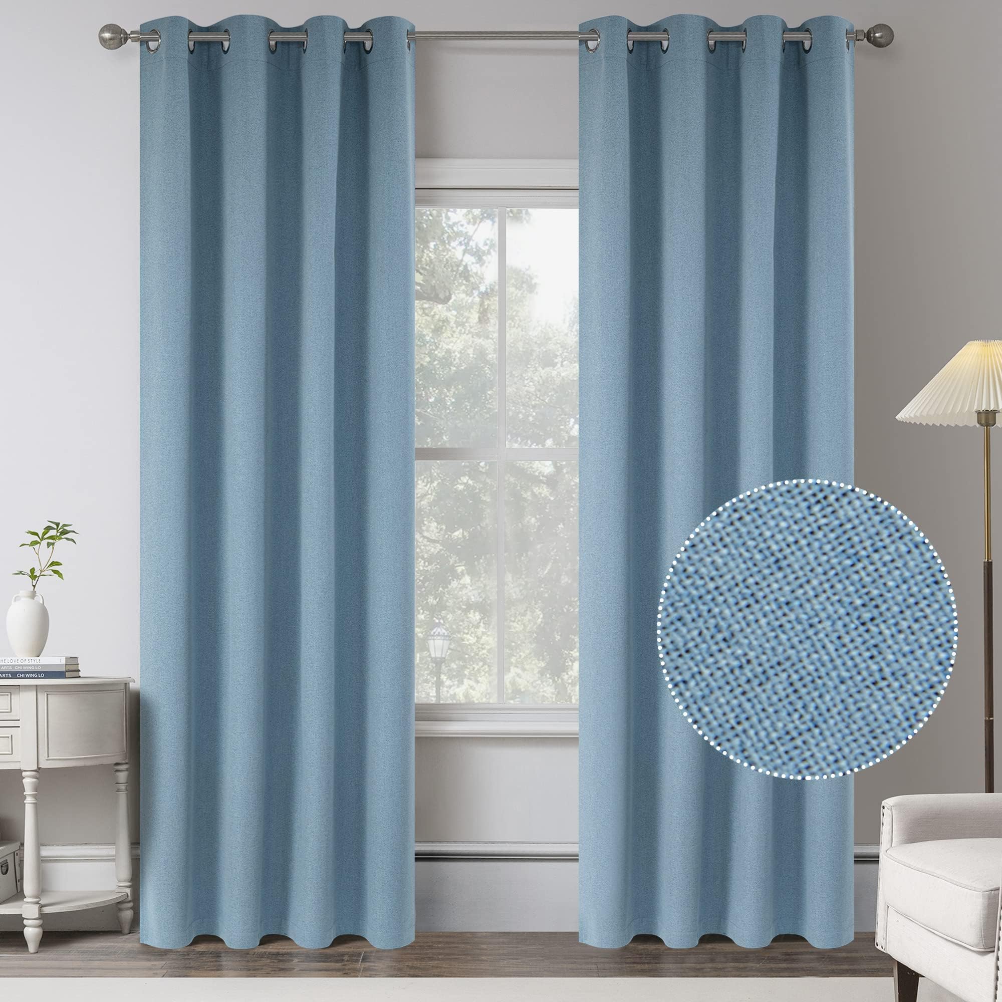 TDOOFull Shade Curtain Panels, Pair of Energy Smart & Noise Blocking Out Blackout Drapes for Dining Room Window, Thermal Insulated Guest Room Lined Window Dressing (150-AA)