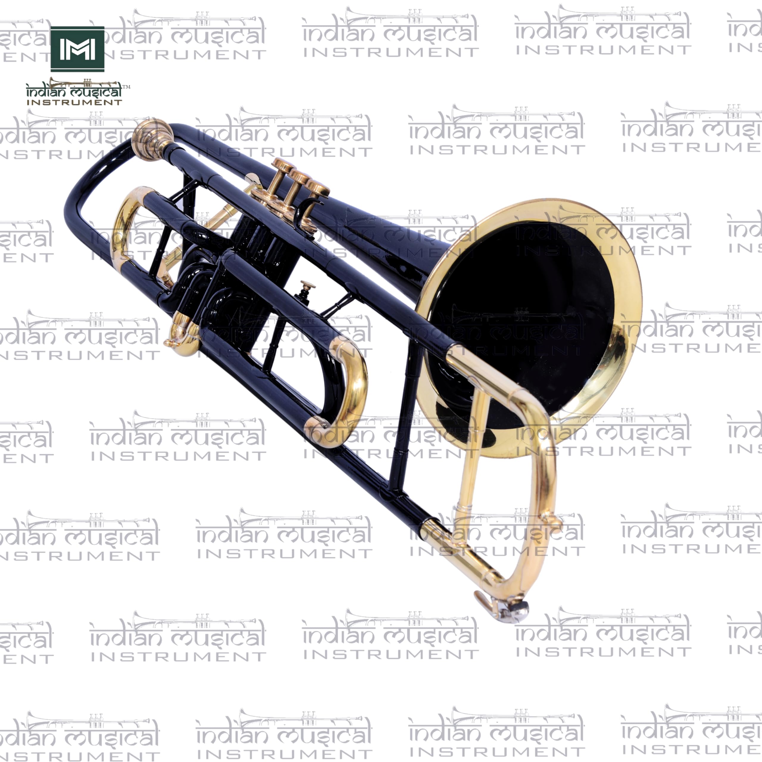 Valvola trombone, passo BB, qualità in ottone con custodia per il trasporto e bocchino incluso (oro nero)