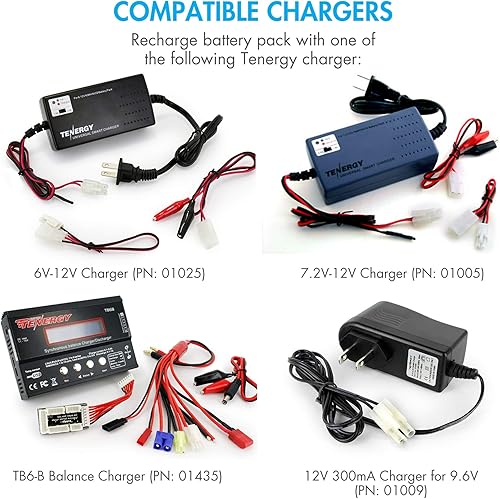 Miniatura 9 de Combo cargador universal inteligente 6V a 12V 01025 versión 2  2 piezas Tenergy 72V NiMH paquete de baterías de 3800mAh