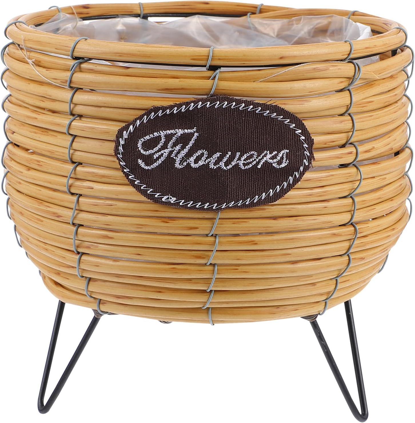 Ipetboom Indoor Tall Planter Pot Rattan Planter Basket