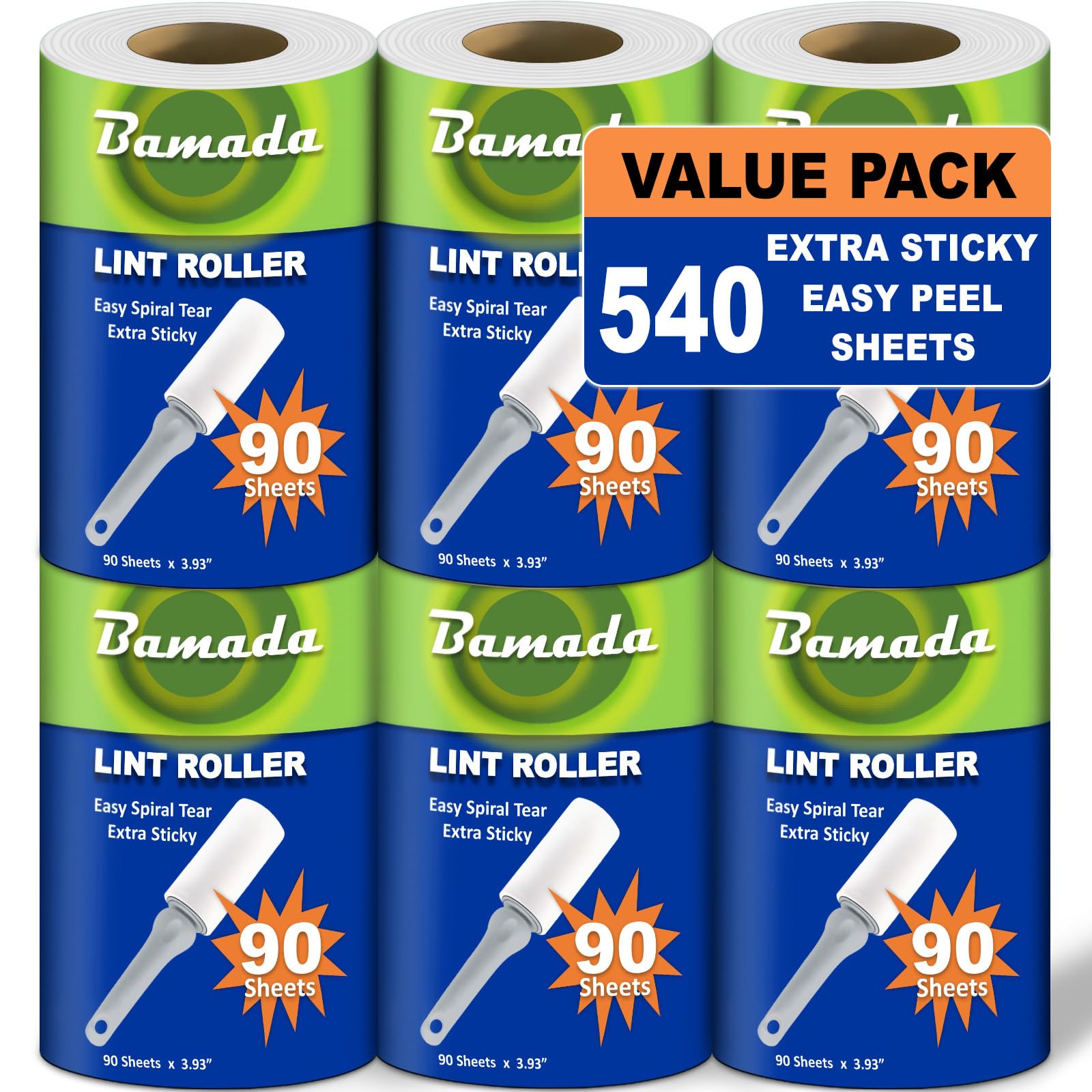 Fusselroller für Tierhaare 540 Blatt, extra klebriger tragbarer Fusselentferner, Fusselroller Kleidung, Entferner Katzen Hundehaare,Fusselrolle Tierhaare (Grün)