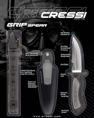 Miniatura 7 de Cressi Cuchillo de lanza Grip de 6.8 pulgadas, color negro