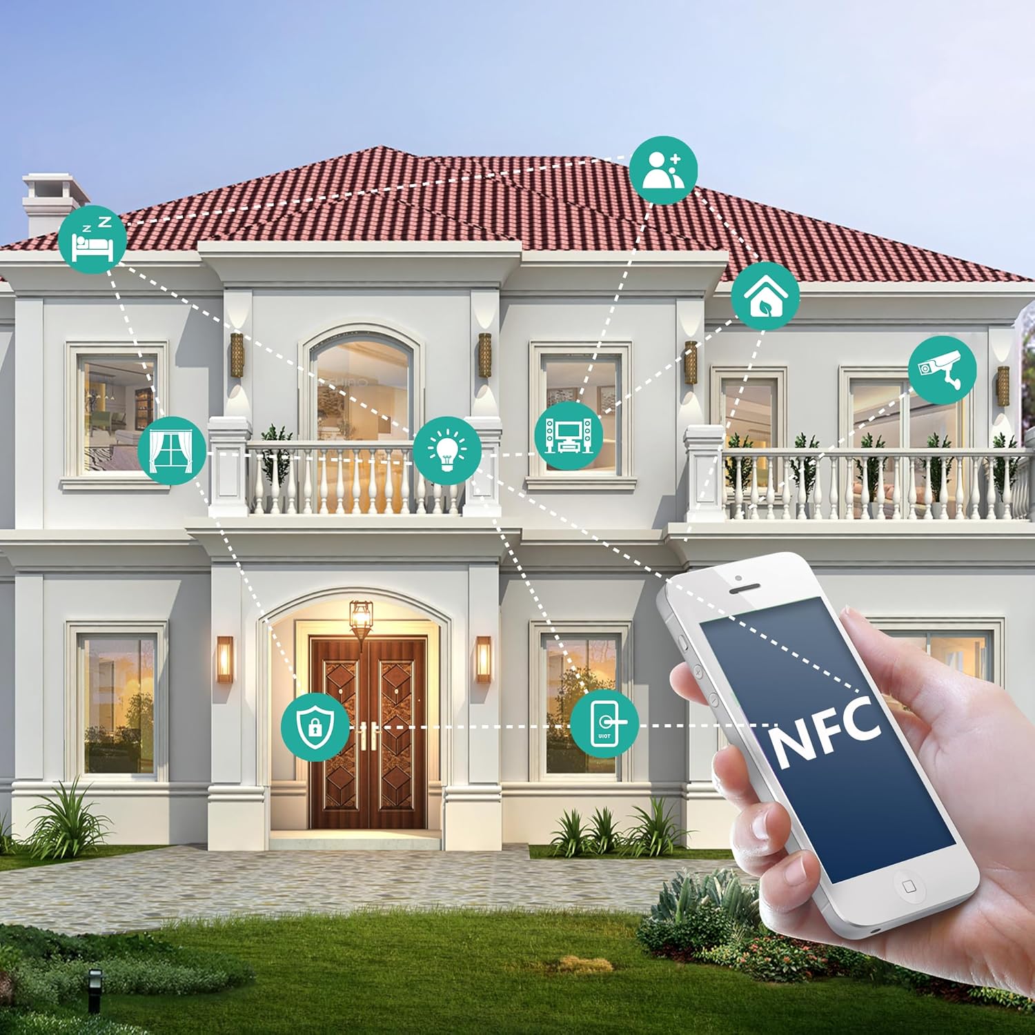 100PCS NFC Tags NTAG215 NFC Stickers Writer Blank NFC Tags Adhesive NFC 215 Programmable 504 Bytes of Memory, Compatible with Tagmo Works Perfectly with All NFC Phones and Devices,Writable