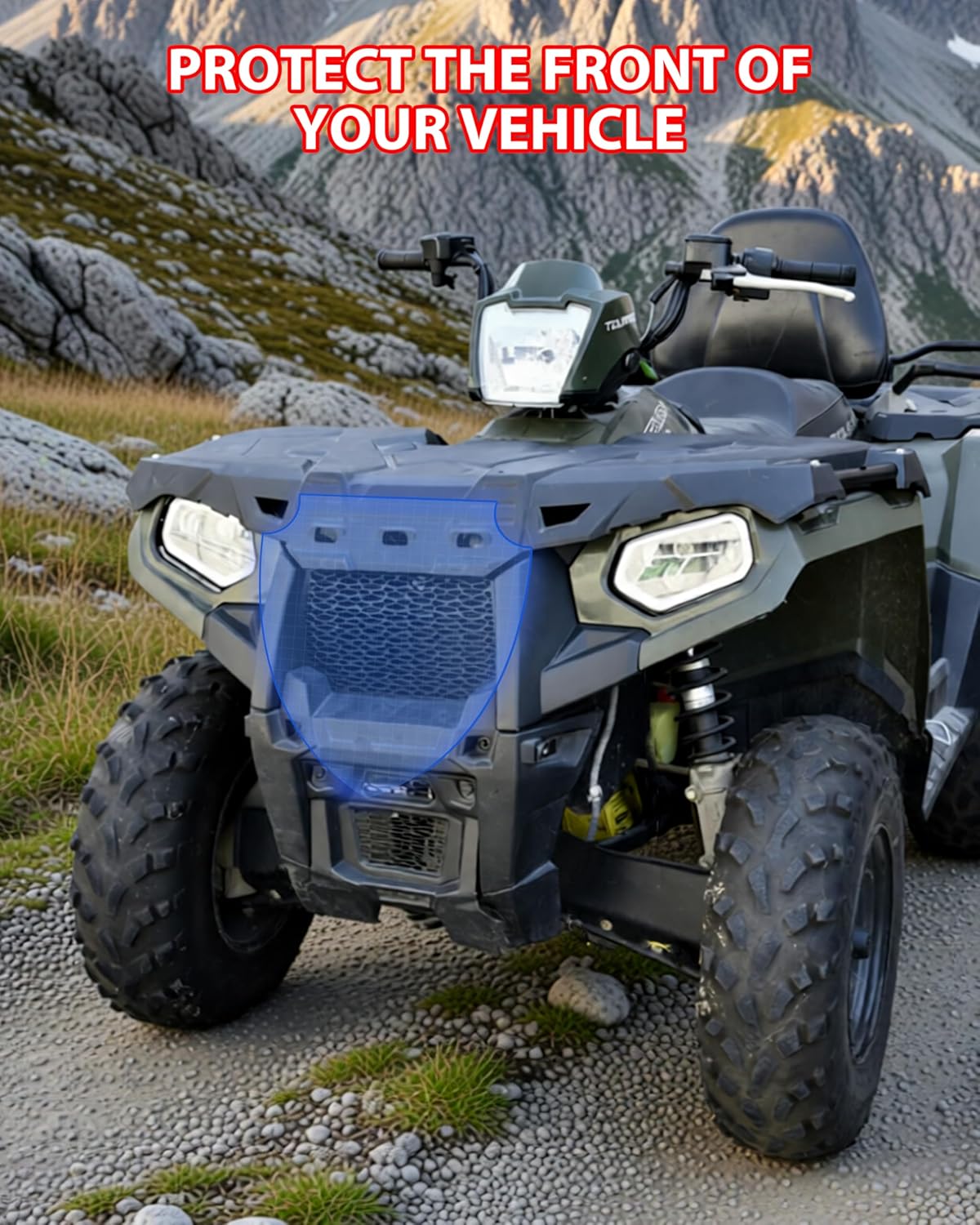 SAUTVS Front Fascia for Polaris Sportsman 450 570 Touring 2011-2024, Combined Front Brush Guard Bumper Kit for Polaris Sportsman 400 500 450 570 800 2011-2024 Accessories, Replace #5438559-070