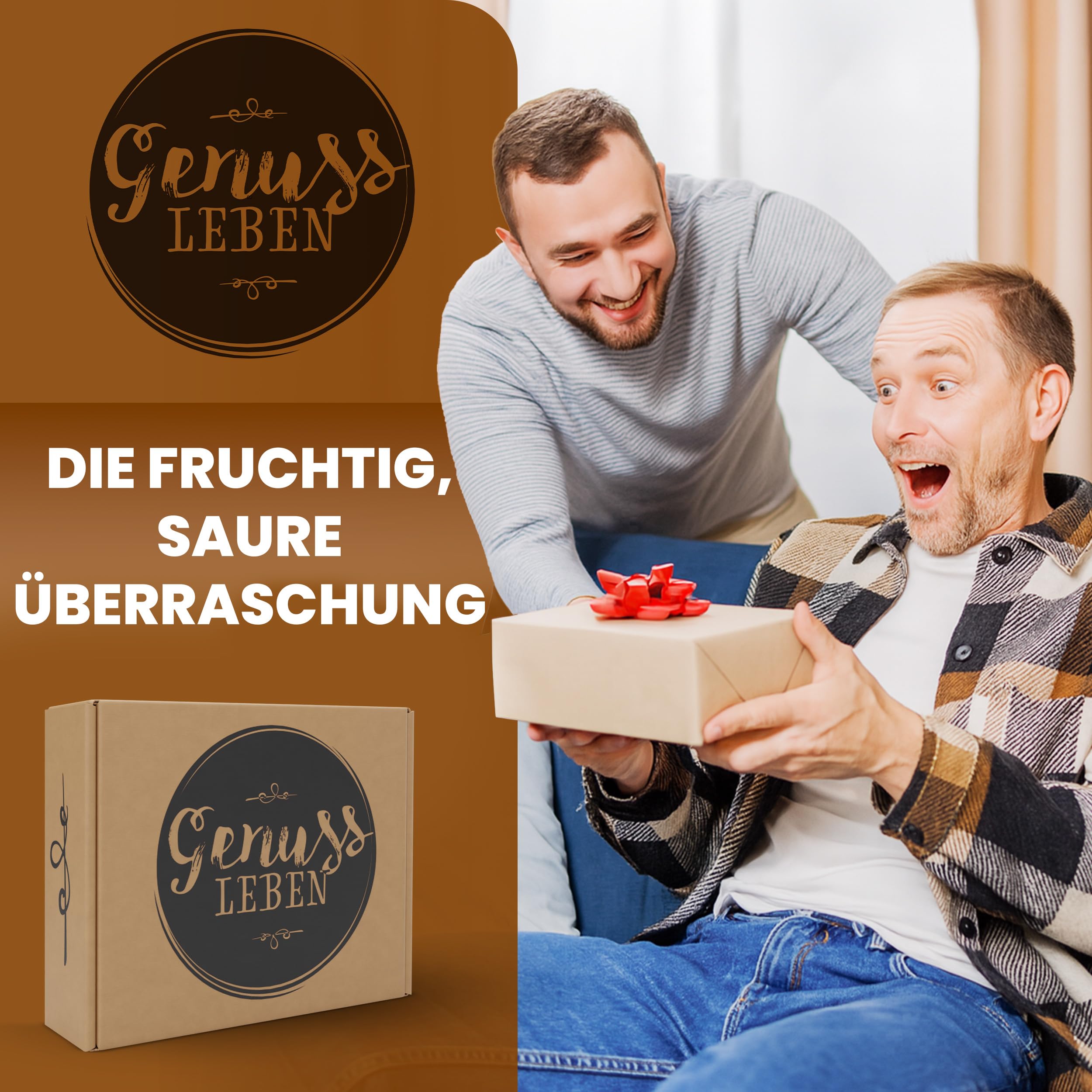 Genussleben Box mit 600g Skittles zum Naschen und Teilen für Familie, Freunde und Genießer. Kaubonbons Dragees als Geschenk oder Süße Auszeit