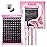 FADLASH Lash Extension DIY Kit Lash Clusters D Curl Cluster Lashes with Lash Bond and Seal Cluster Lashes Glue Remover Lash Tweezers for DIY Eyelash Extension at HomeKit 200D-0.07D-12-18MIX, black