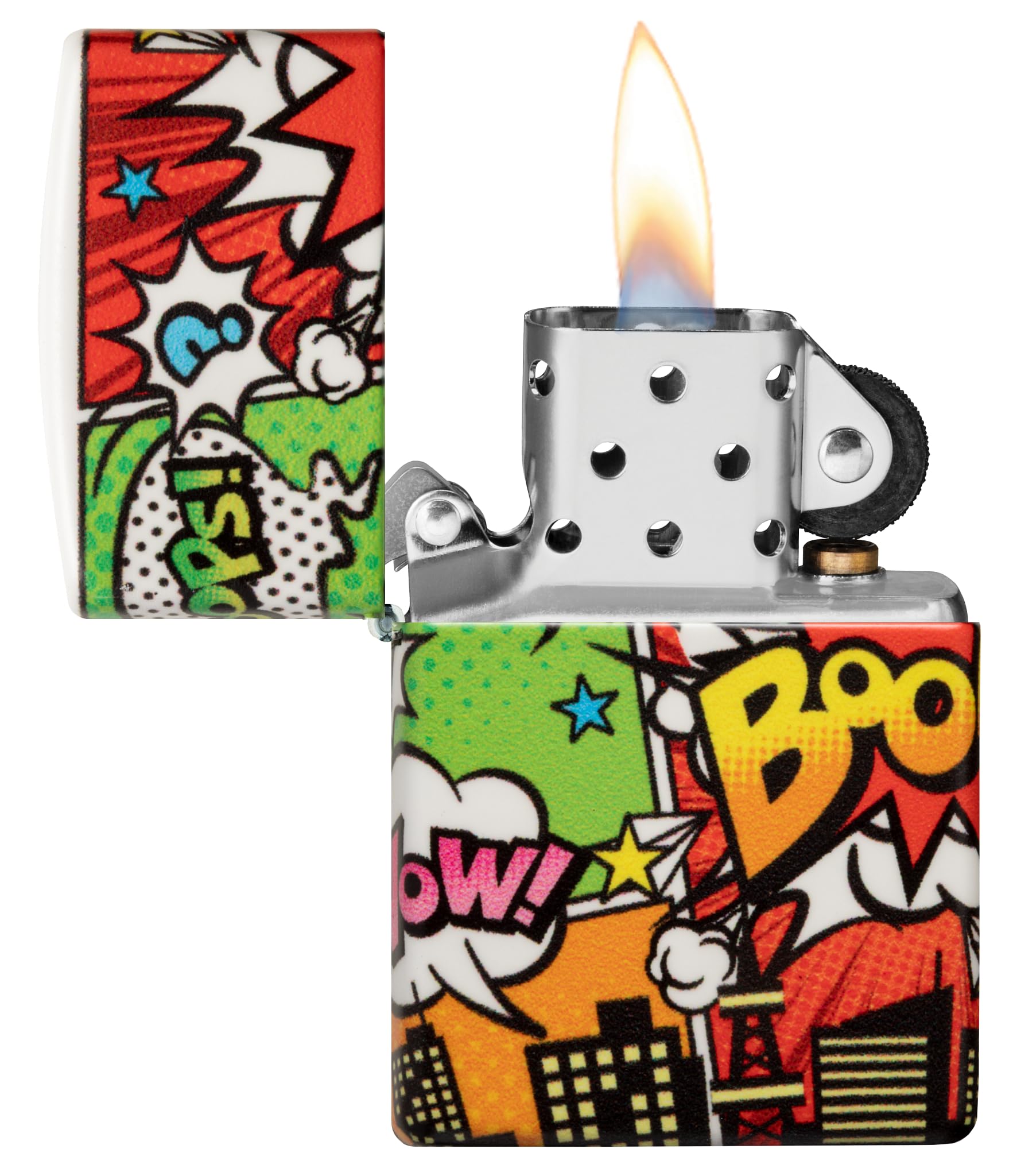 Zippo Sturmfeuerzeug - Pop Art City, 540°, Color Image - Nachfüllbar - Wiederverwendbar - Windfestes Design - Geschenkbox - Made in USA