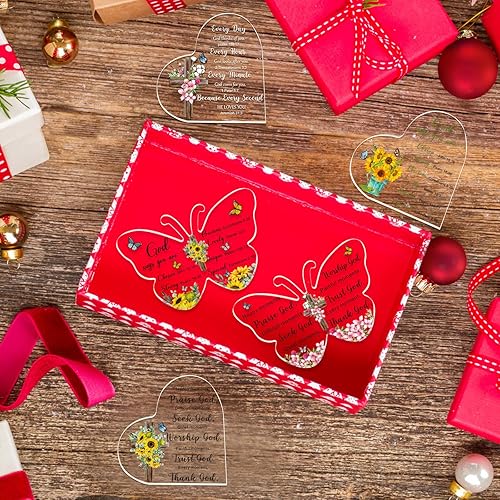 Miniatura 6 de Pinkunn 6 piezas de regalos cristianos de acrílico, regalos religiosos para mujeres, regalos inspiradores con versículos de la Biblia y oraciones,