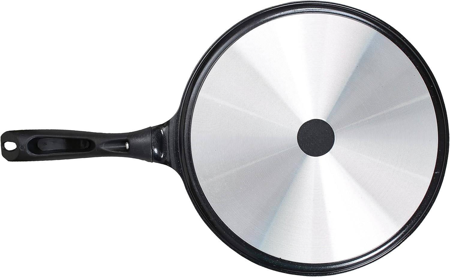 Non Stick Ceramic Coated Roti Dosa Tawa Pancake Maker Crepe Pan For Induction And Gas Hob 30x1.5 Cm Soft Touch Handle Aluminium Black