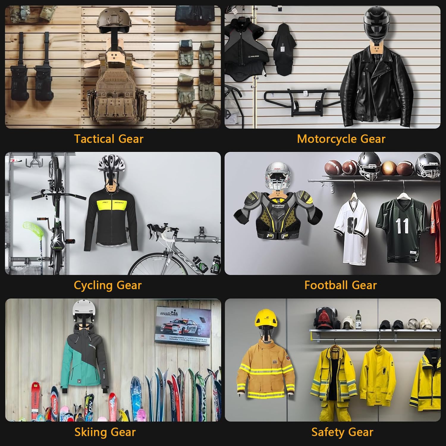 Police Gear Rack Heavy Duty Helmet Rack Wall Mount - Motorcycle