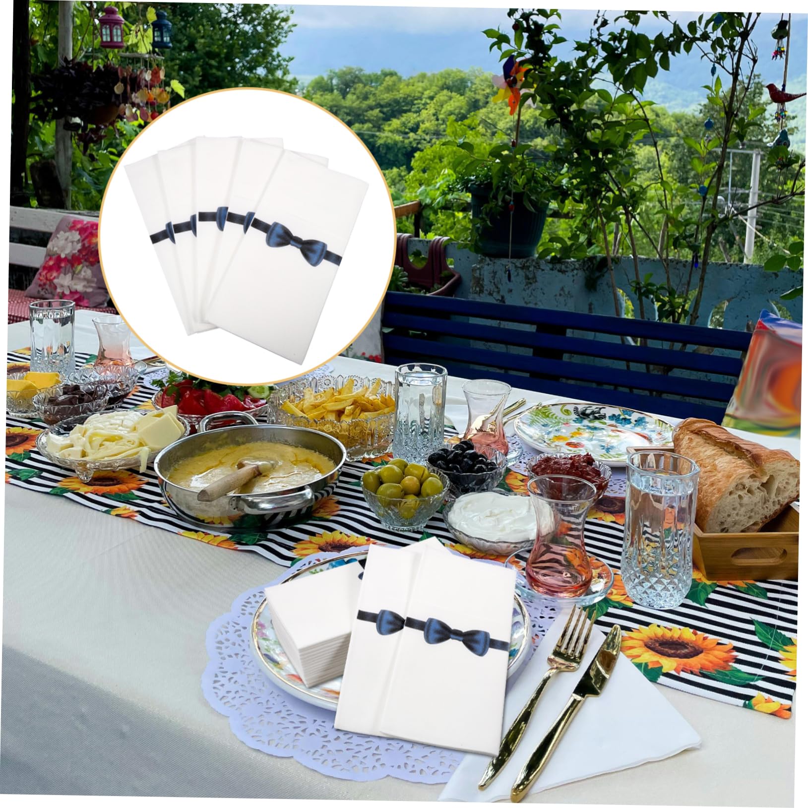 Cabilock Tovaglioli Iniziali 50 Pezzi, Tovaglioli Usa e Getta in Carta 40x40cm Pieghevoli e Leggeri per Ristorante e Hotel Décor da Tavola Stampa Fiocco