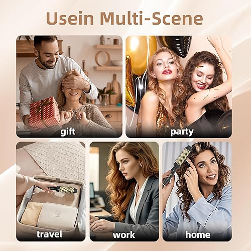 Miniatura 9 de Cepillo térmico de oro de 24K, cepillo rizador de peinado duradero con brushing, cepillos redondos de calentamiento rápido de 30 segundos de 1.5