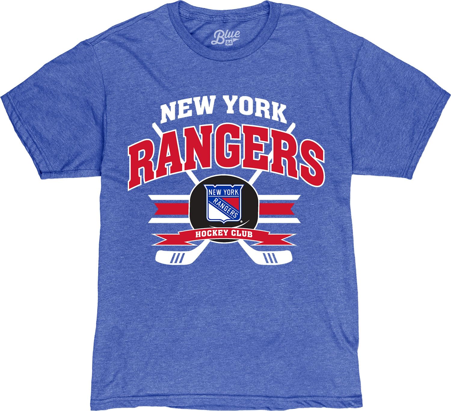 Blue 84 NHL Officially Licensed T-Shirt Heathered Hockey Puck
