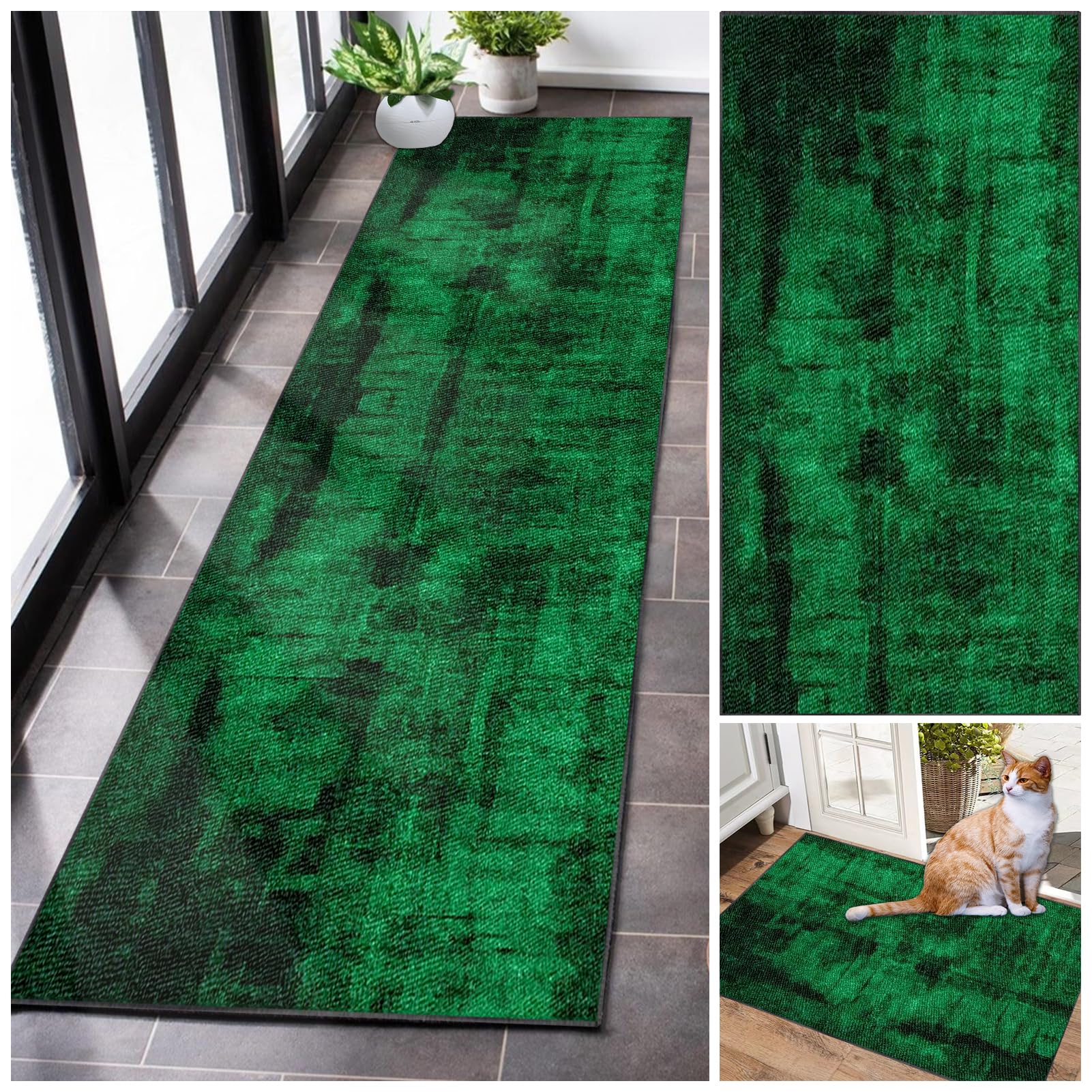 Runner Rugs for Hallway Absorbent Hallway Runner Kitchen Rug Non Slip Washable large Door Mat Carpet Runners for Hallways Corridor Carpet Narrow Area Rug Runner for Entryway Living Room 40 x 70 cm