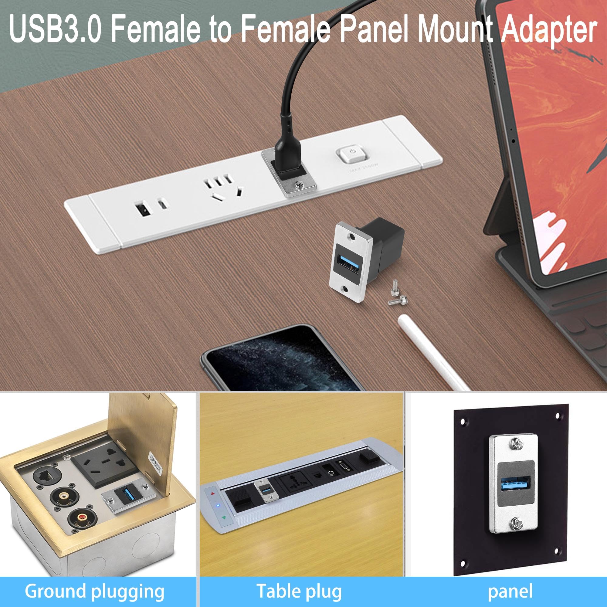 QIANRENON USB 3.0 Presa per connettore a pannello da Italia