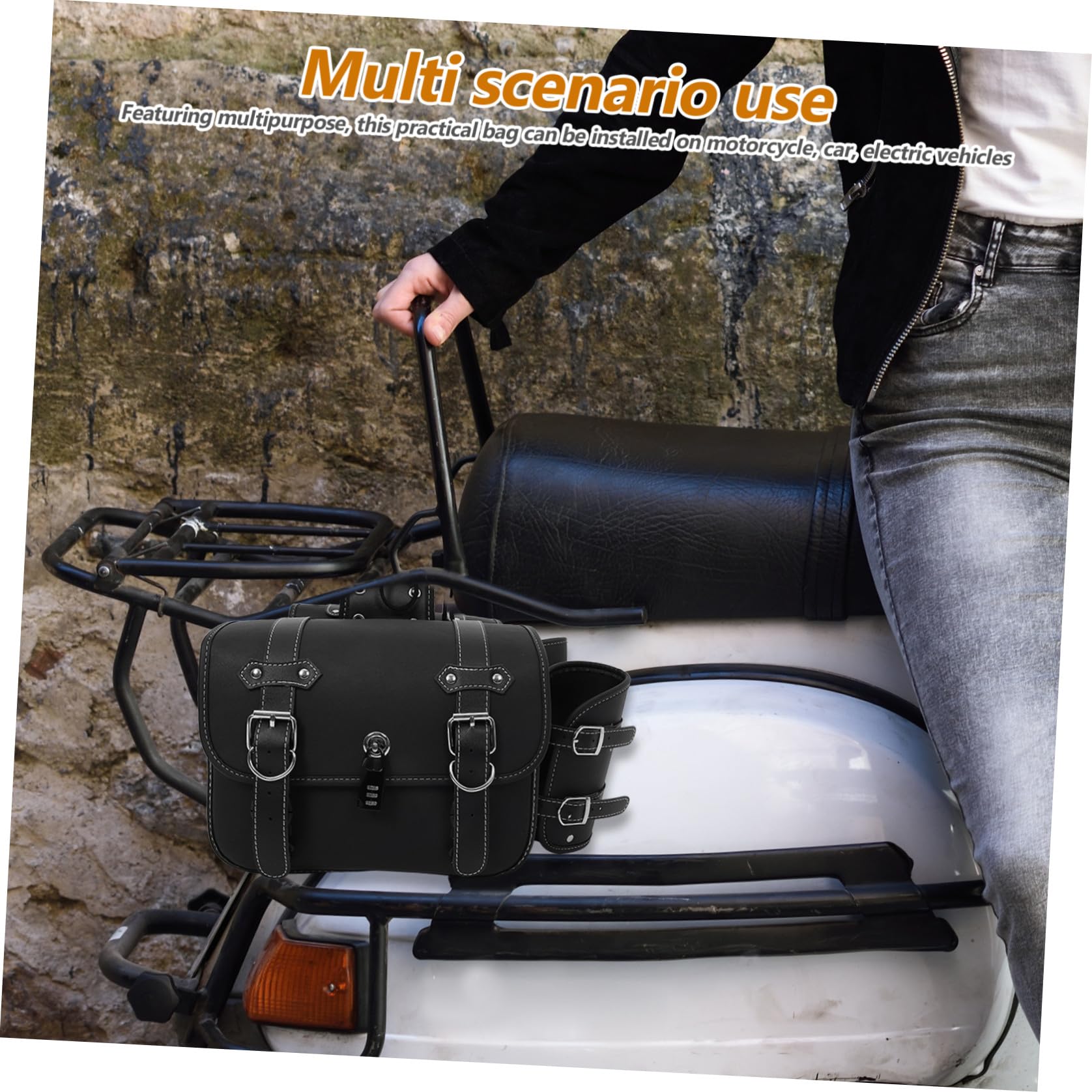Wodoodpornych Skórzanych Sakw Motocyklowych z Boczne Torby Narzędzia i Bagaż i Trwałe Łatwe Montażu i Demontażu Do Motocykli i Rowerów
