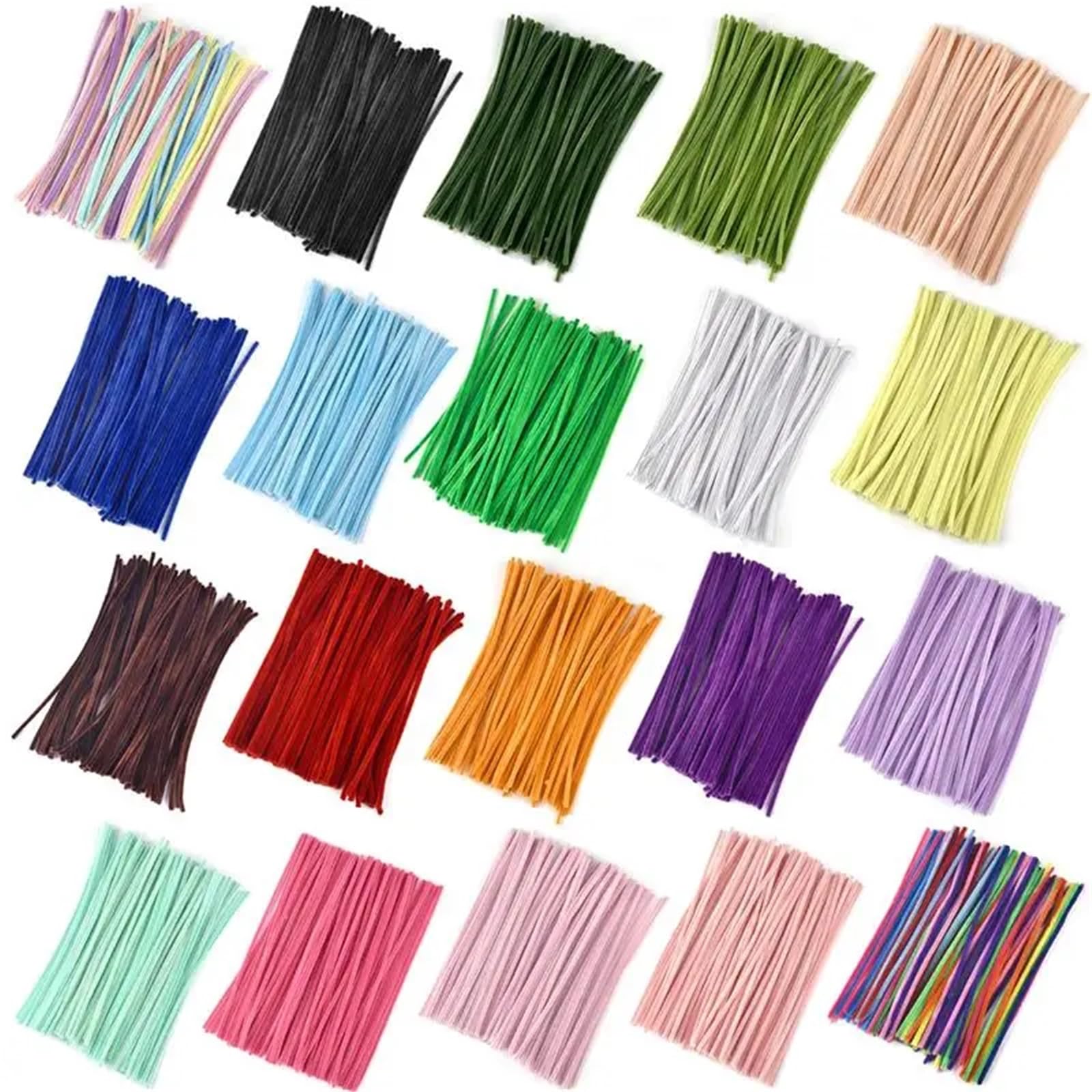 Tiges de Chenille, 200/300/500 pièces, fil, bande, tissu feutré multicolore, fournitures bricolage faites à la main Pour DIY Artisanat(Pink,300pcs)