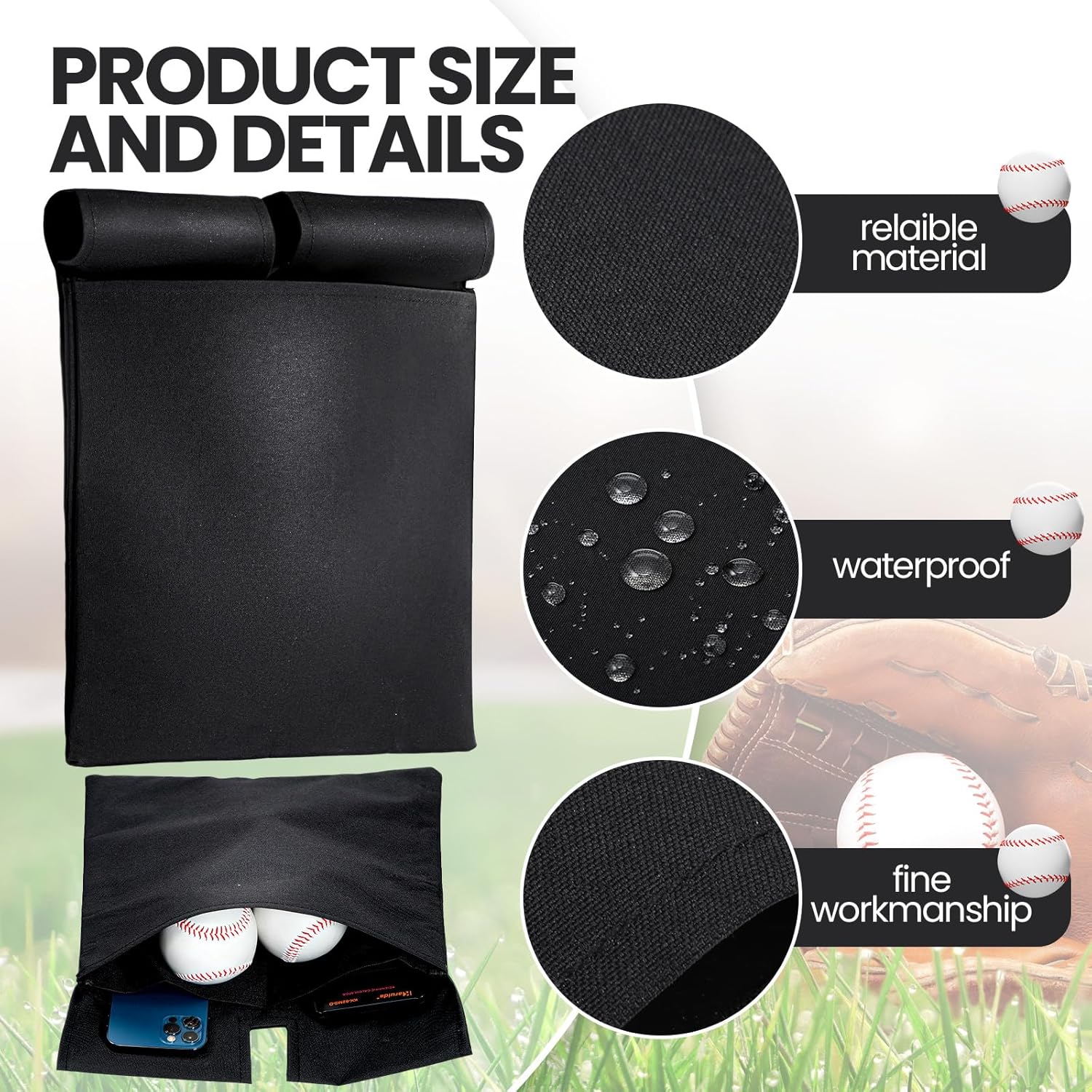 6 Pcs Baseball/Softball Umpire Accessories Set Including Umpire Shirt Hat Indicator Brush Ball Bag for Men Referee - Image 3