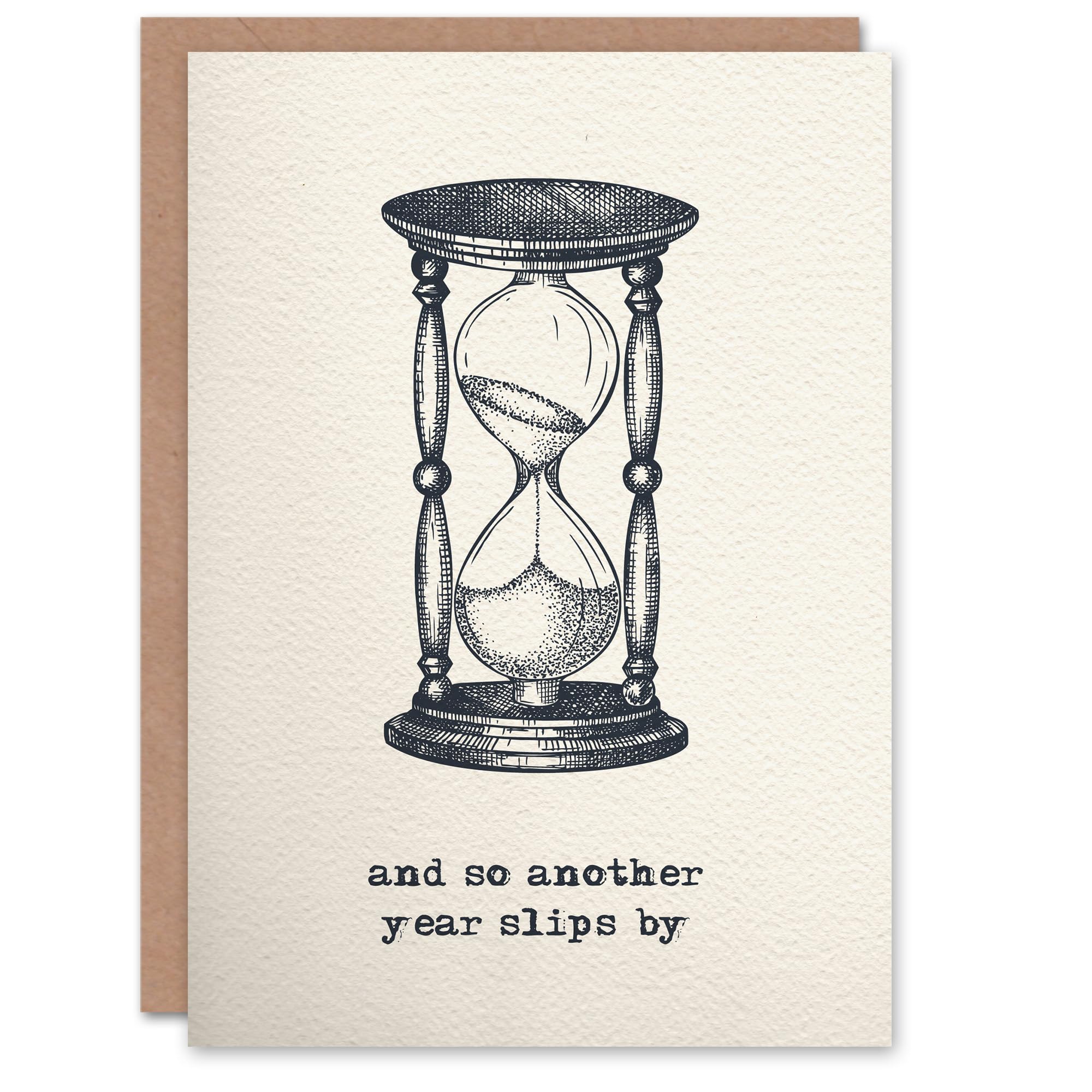 Artery8 - Greeting Card - Retro Hourglass Design - White