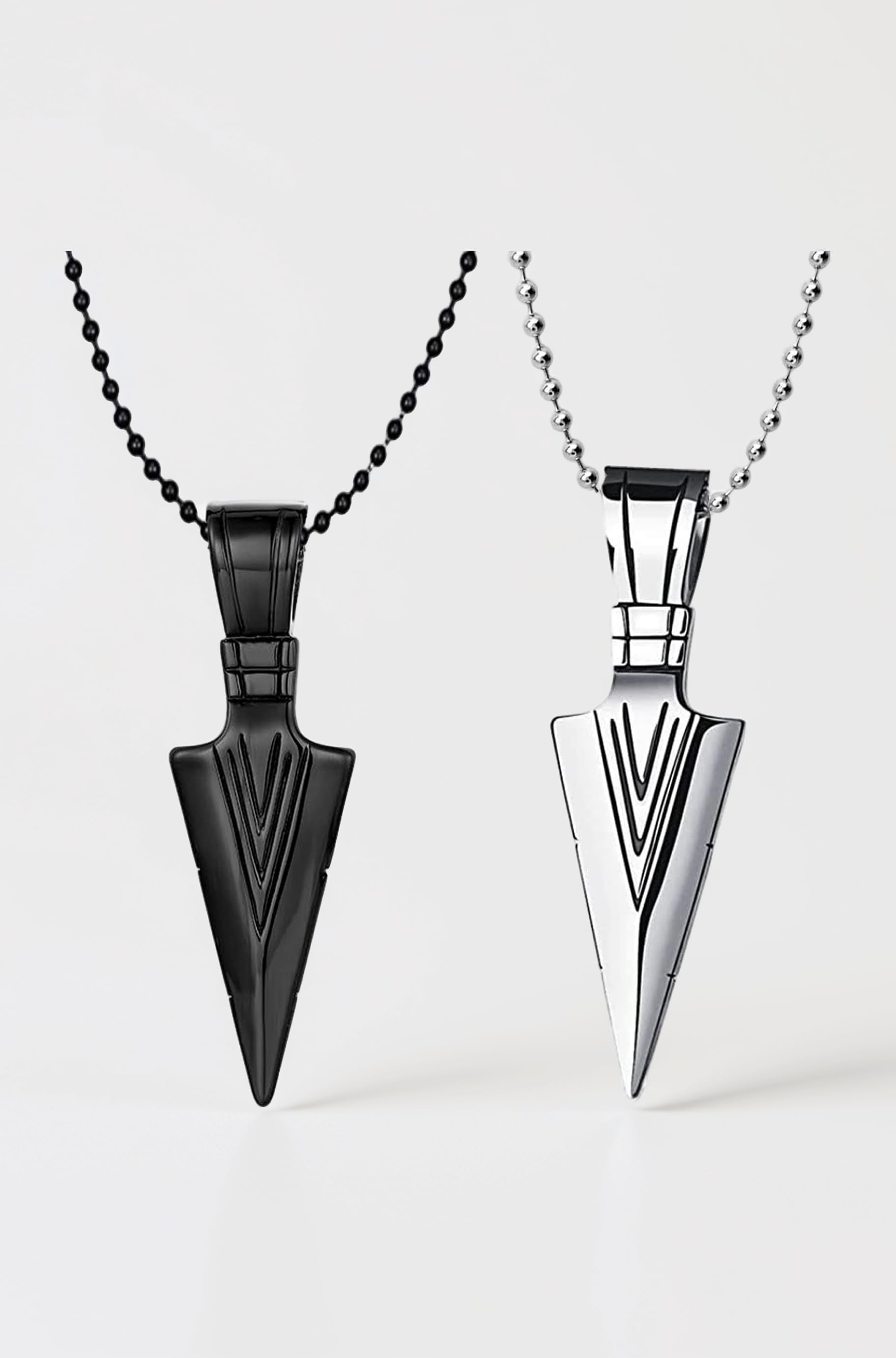 Men's Fashion Jewellery Solid Spear Point Arrowhead Pendant Necklace With Chain For Boys and Men PD1000875