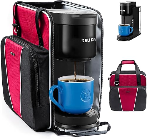 BAGSPRITE Bolsa de viaje para cafetera, compatible con Keurig K-Express, funda de transporte para cafetera de una sola porción con múltiples