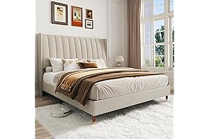 Full Size Bed Frame with Tall Headboard