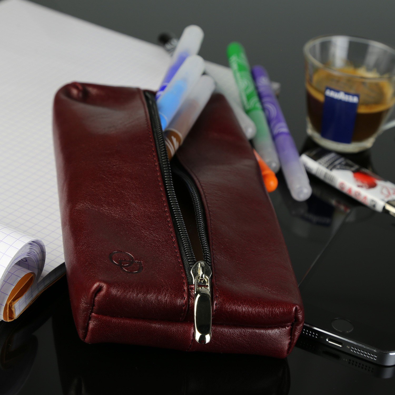 Olimar D'or Grande Trousse en Cuir, Organisateur,