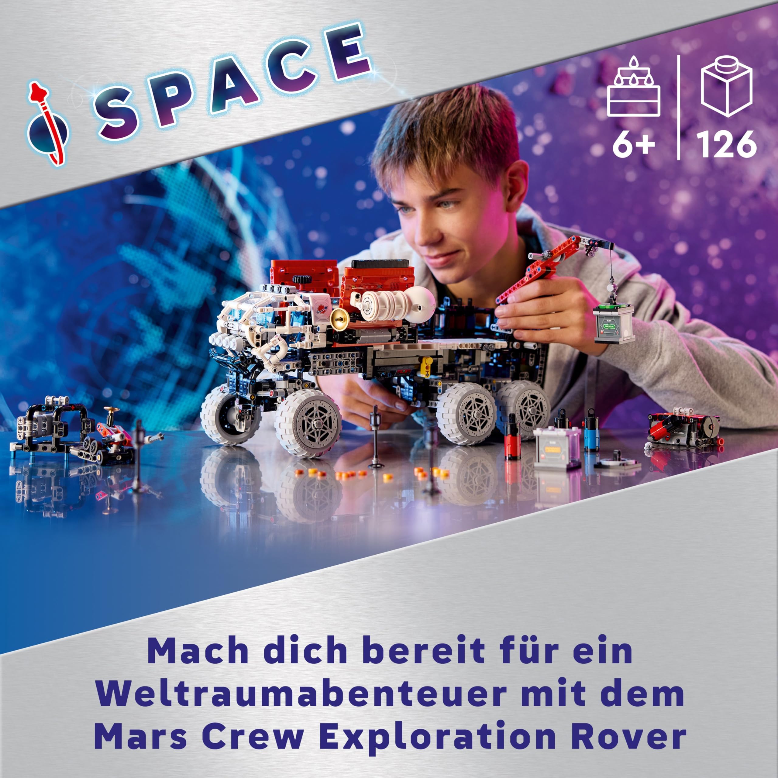 LEGO Technic Mars Exploration Rover, Weltraum-Spielzeug, basiert auf Raumfahrzeugen der NASA, Space Bauset, Spielzeug für Kinder, Geschenk für Jungen & Mädchen ab 11 Jahren 42180