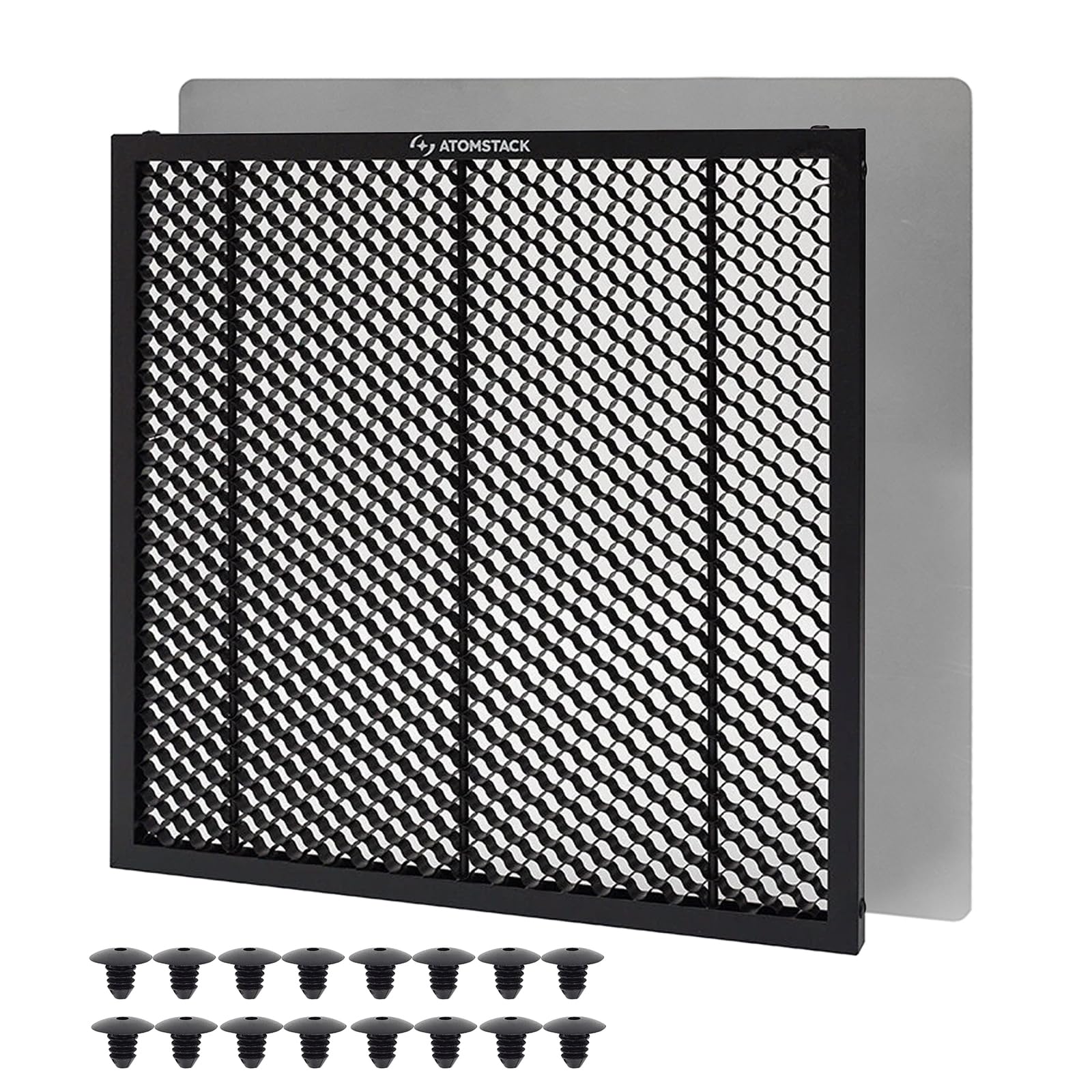 ATOMSTACK F2N Plaques laser en nid d'abeille, 300 x 300 mm, en métal, table en nid d'abeille, protection de table universelle pour machine à graver laser Swift CO2, diodes de CO2, dissipation de la