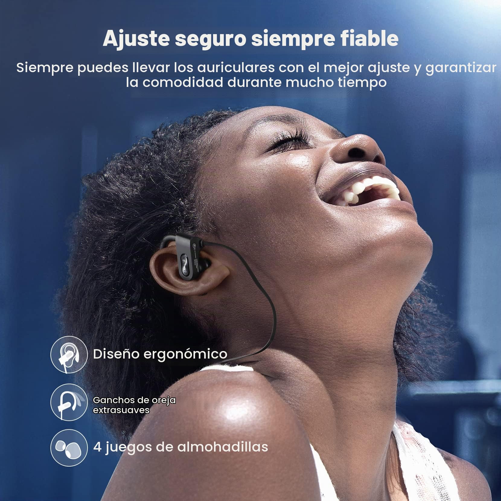 Auriculares Bluetooth, Auriculares Inalámbricos para Correr de Graves Profundos con 16 Horas de Tiempo de Reproducción, Auriculares Bluetooth Auriculares Deportivos Impermeables IPX7 con Micrófono