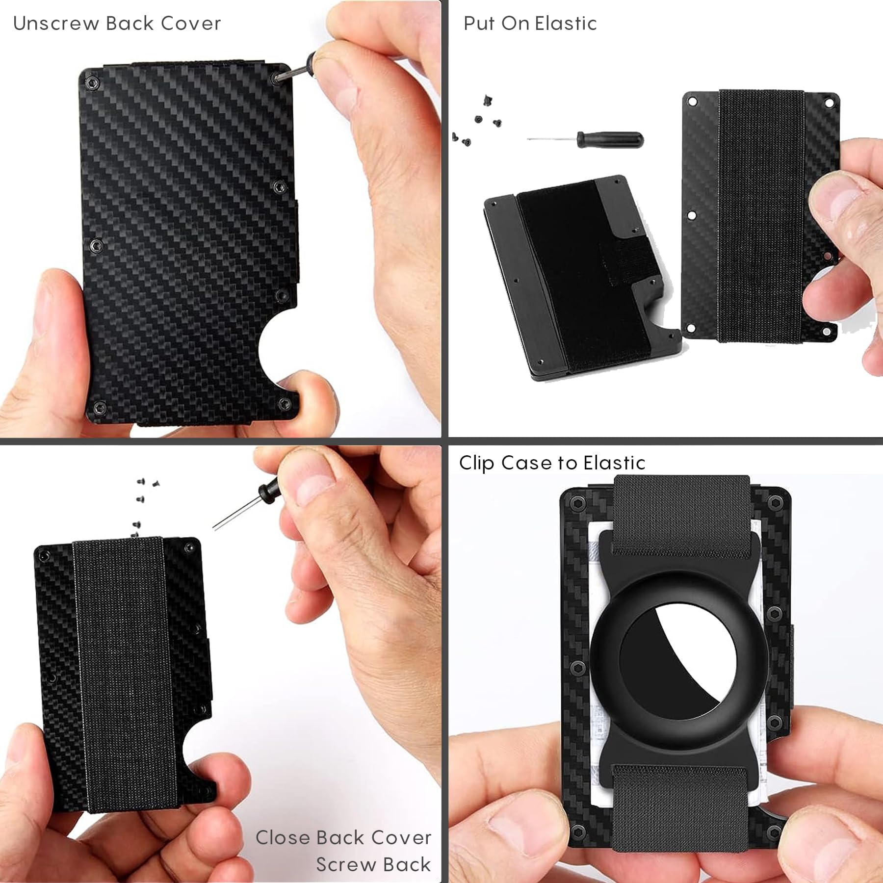 Porta AirTag Per Portafoglio Ridge - Design In Fibra Di Carbonio Con Protezione RFID - Foto 6