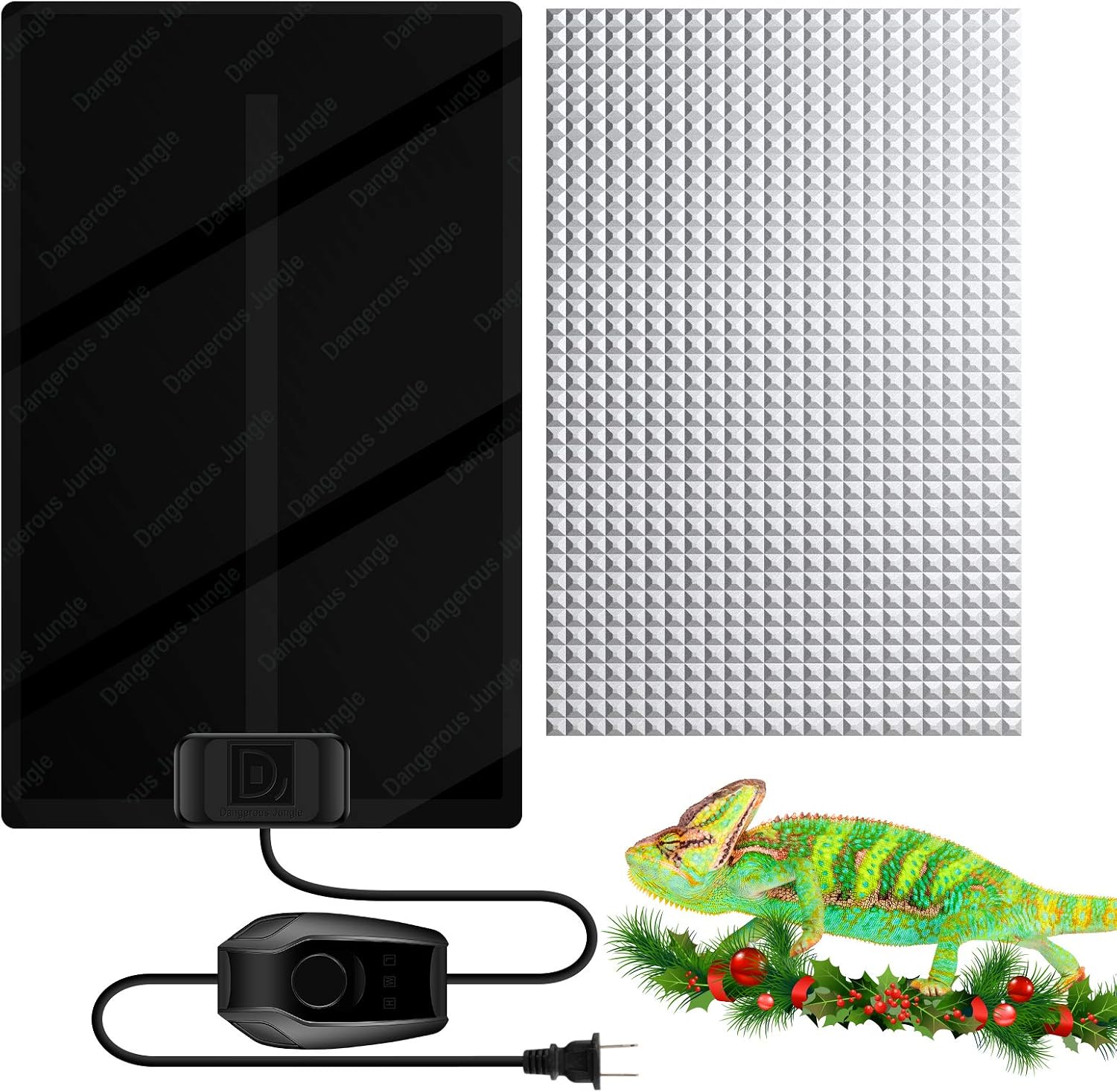 MOSONTH Reptile Heating Pad 12W Temperature Adjustable Under Tank for 20-30gal Terrarium Heat Mat for Turtle, Tortoise, Lizard, Spider,…