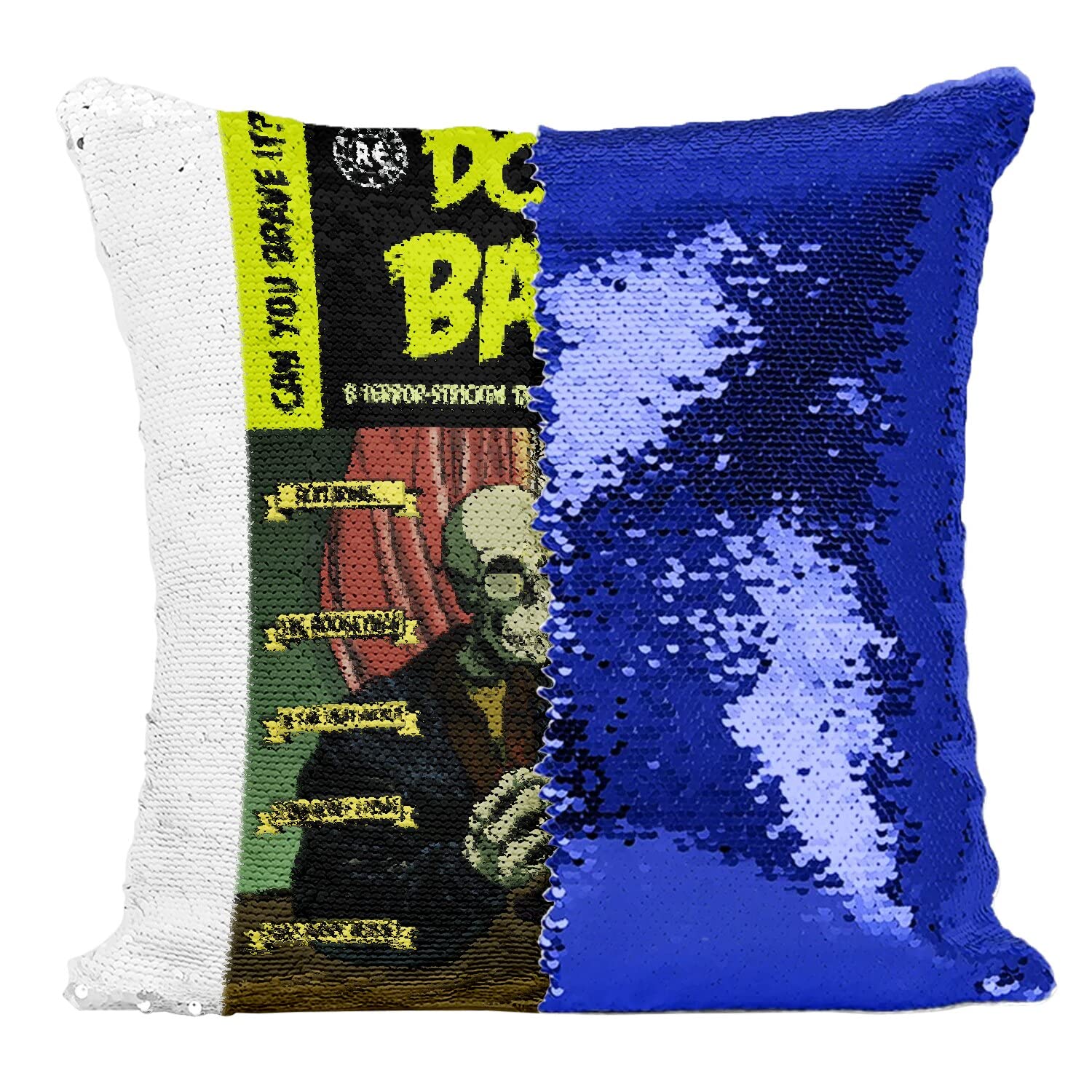 Coussin sequin bleu Dollar Babies affiche rétro vintage pour déco salon