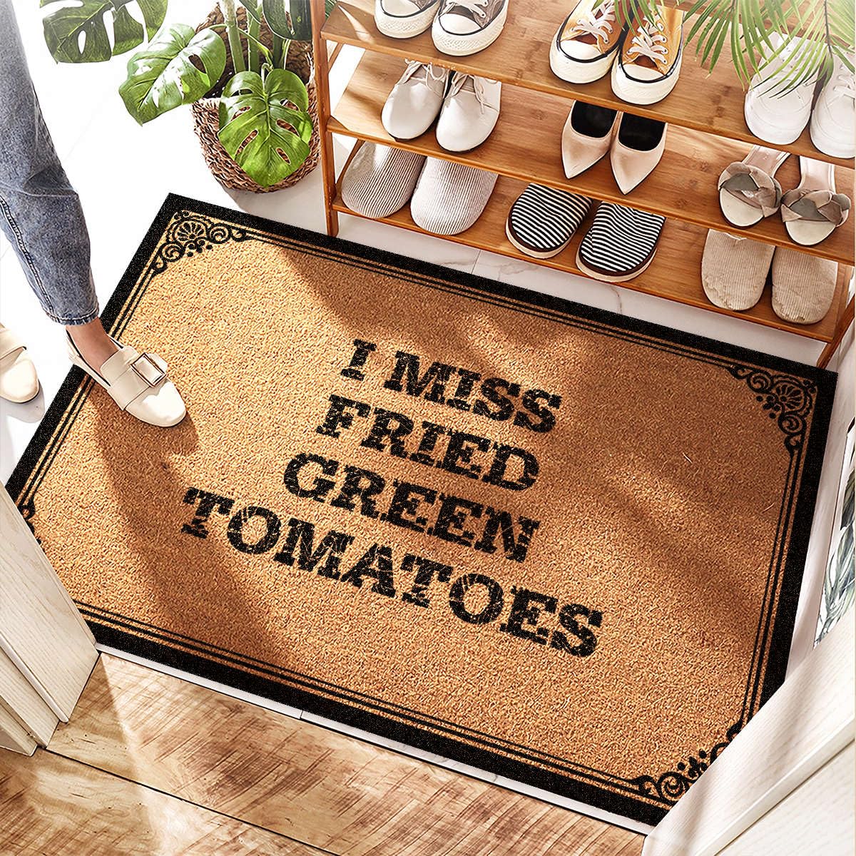 Tapis d'extérieur imperméable pour terrasse et couche de porte d'entrée amusante