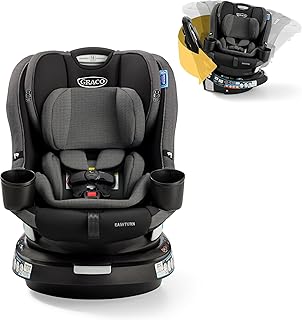 Graco EasyTurn 360 2-in-1 Convertible Car Seat, 360 Degree Rotating Infant to Toddler Rotating Car Seat, 2 Modes Forward and Rear Facing, Slim Design, Cyran