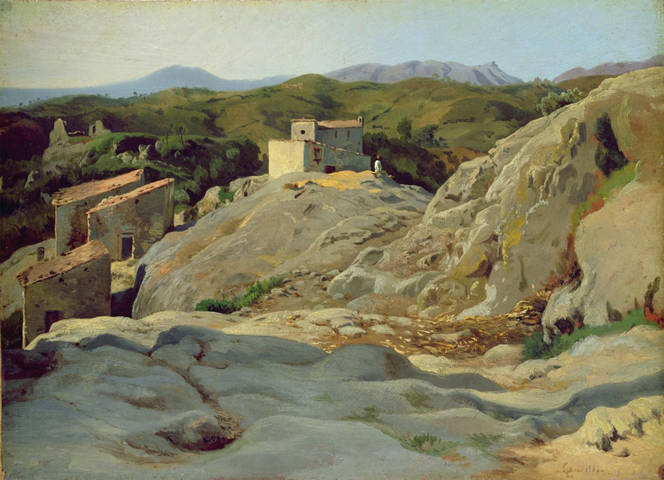 SERENDIPITP Vintage Picture Print on Canvas Wall Art Poster a Village in the Mountains by Louis Gurlitt Artwork Print Poster for Wall Decor 60x90cm