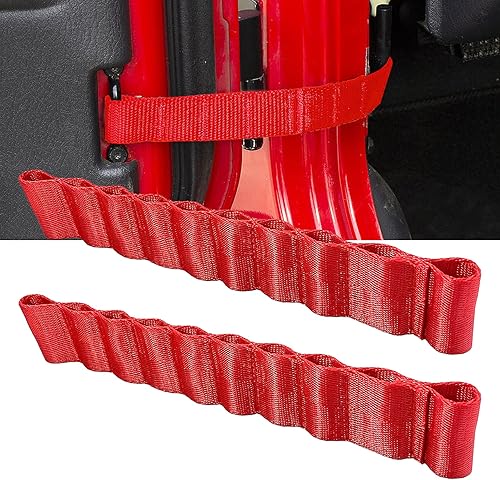 Miniatura 7 de Correa de puerta de repuesto para Jeep Wrangler TJ JK JL CJ YJ JKU y accesorios ilimitados  Resistente fuerte ajustable limitación correas de puerta