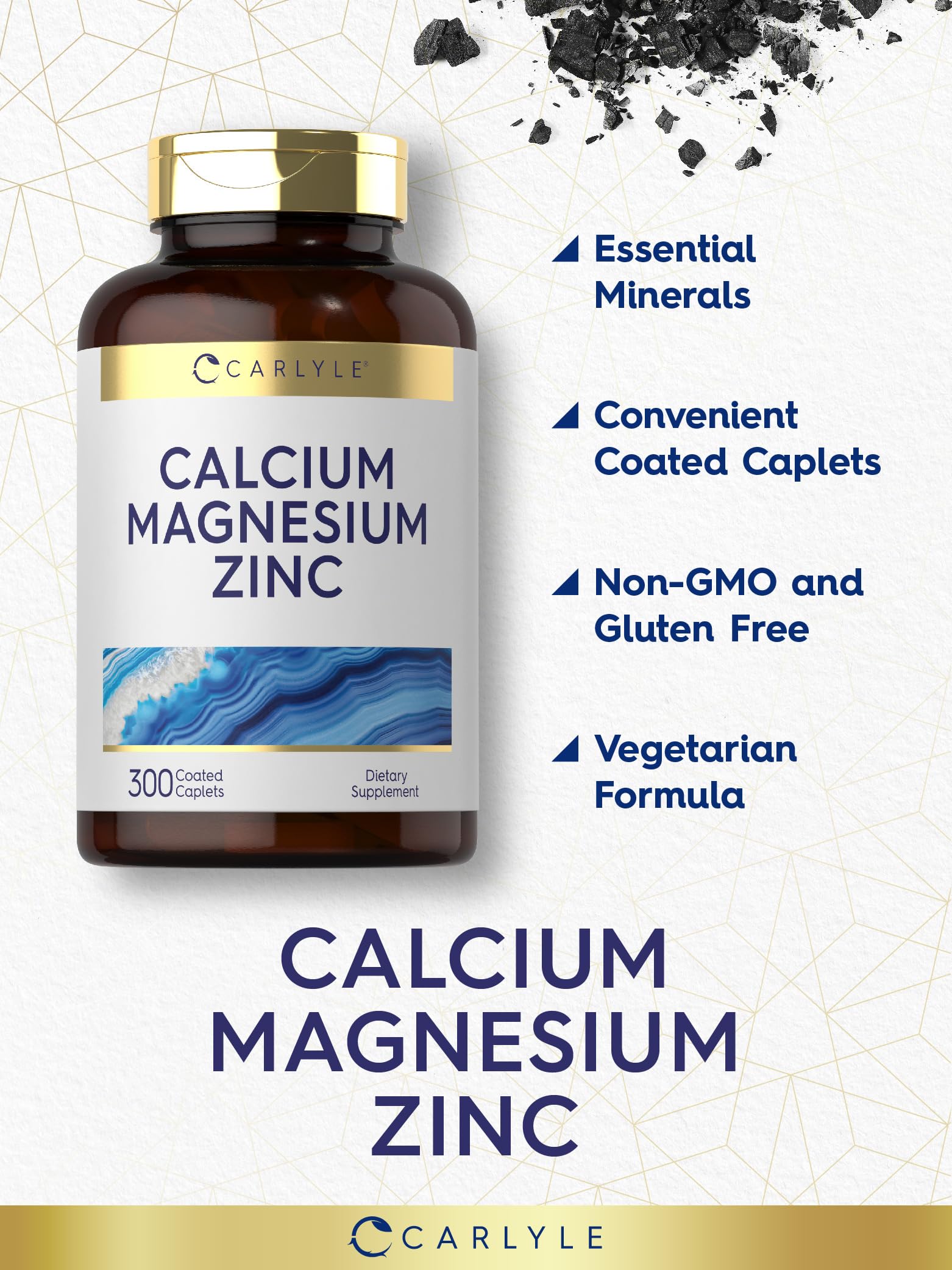 Carlyle Calcium Magnesium Zinc | 300 Caplets — Amazon image 4
