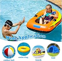 Vista 5 de Parches de piscina sobre el suelo - Kit de reparación de revestimiento de vinilo de 49 x 34 pulgadas con parche rectangular (azul)