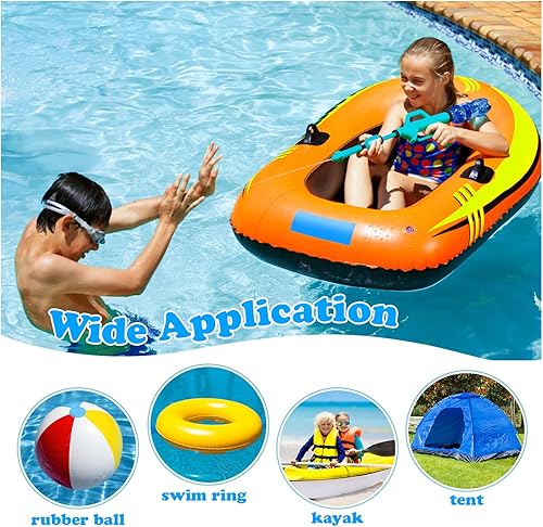 Miniatura 5 de Parches de piscina sobre el suelo - Kit de reparación de revestimiento de vinilo de 49 x 34 pulgadas con parche rectangular (azul)