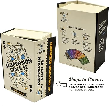 Stack 52 Suspension Exercise Cards Compatible with All Suspension Trainers. Suspended Bodyweight Resistance Workout Game. Video Instructions Included. Fun Home Fitness Program.(Mega Pack)