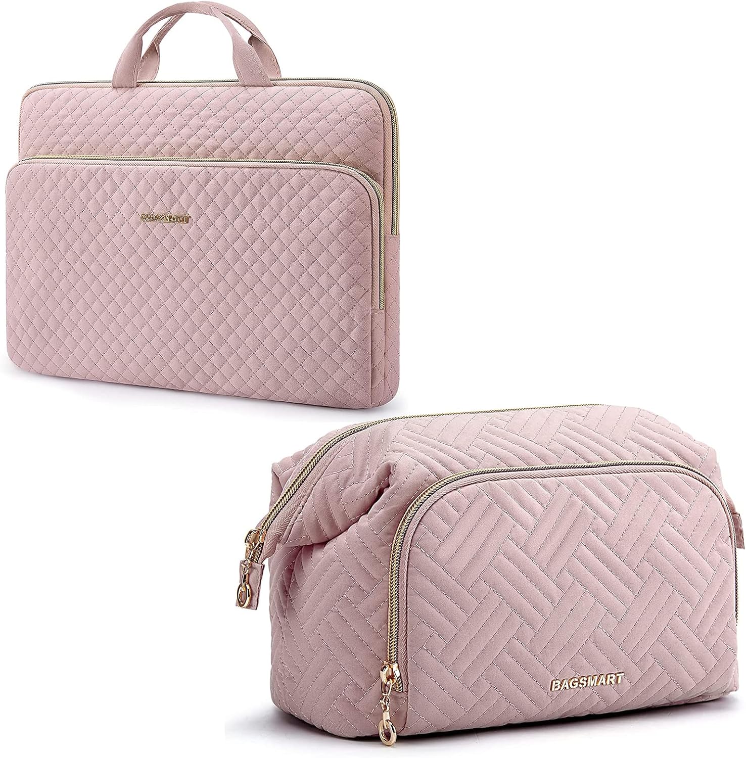 BAGSMART Laptop Sleeve with Travel Makeup Bag, Laptop