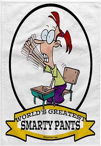 3dRose Funny Worlds Greatest Smarty Pants Cartoon - Toallas (twl-103554-1)
