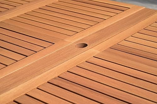 Miniatura 4 de Brampton Patio Athens - Juego de mesa de comedor rectangular de 11 piezas, ideal para patio e interior, acabado de teca claro