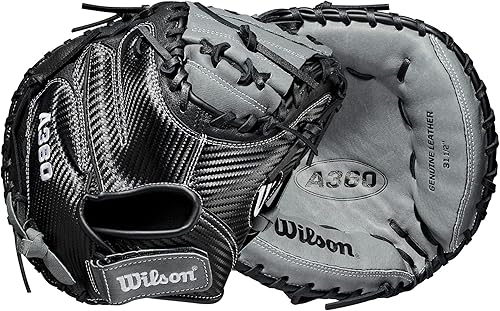 Vista 6 de Wilson Guante de béisbol juvenil A360 2021 Plateado,Utilidad,Catcher,Outfield,https:/ www.Yaxa/dp/undefined
