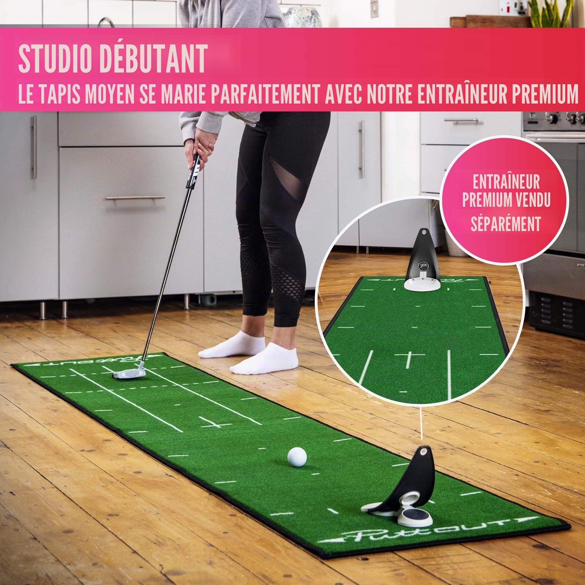 Puttout Pro Golf Tapis de putting
